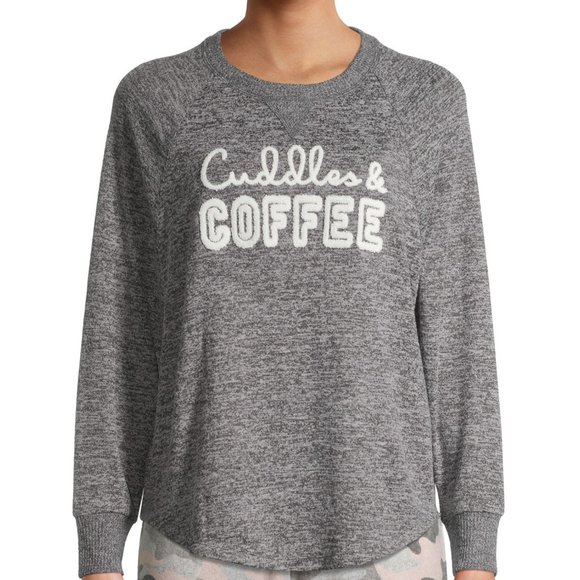 NEW PJ Pajama Top Soft Cuddles & Coffee Loungewear Sleepwear Travel XLARGE 16 18 - Picture 1 of 6